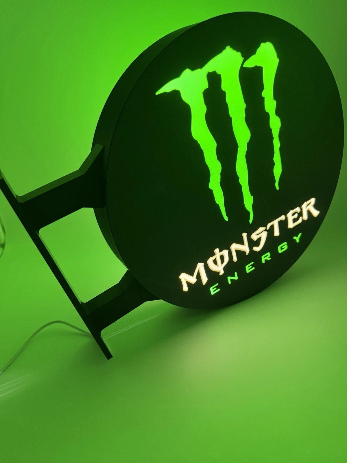 Monster Energy 13”  Pub Style Dual Side Light Up LED Sign Pub Bar Mancave