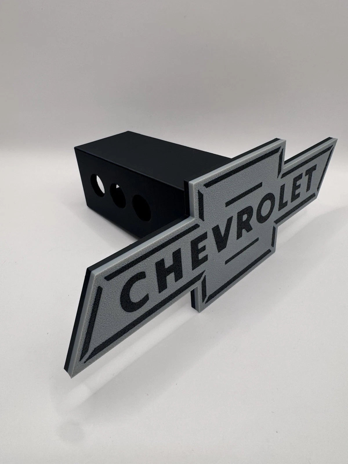 Chevy Chevrolet Grey And Black Tow Hitch Receiver Cover – Fits 2” Truck SUV