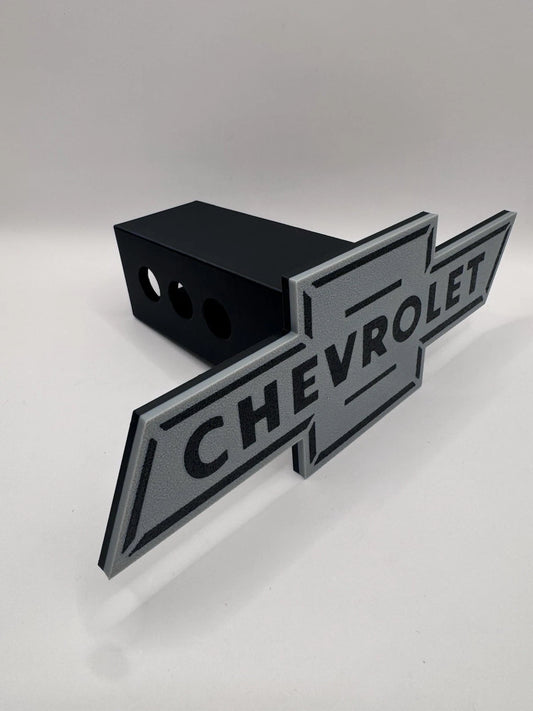 Chevy Chevrolet Grey And Black Tow Hitch Receiver Cover – Fits 2” Truck SUV
