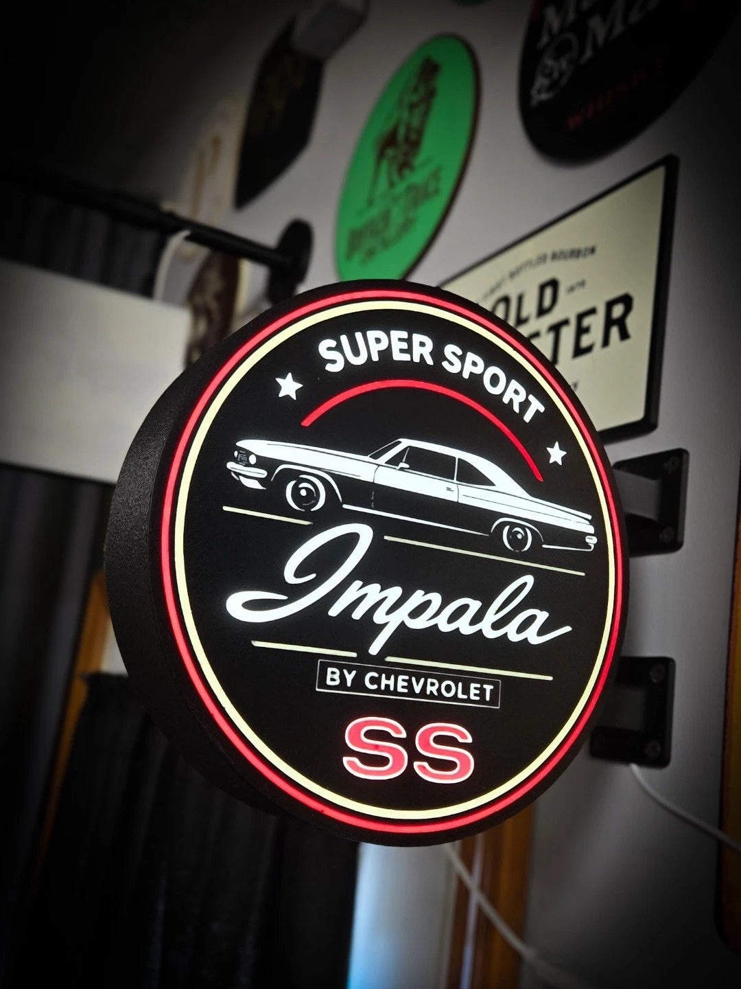 Chevrolet Impala SS - 13”  Pub Style Dual Side Light Up LED Sign Pub Bar Chevy