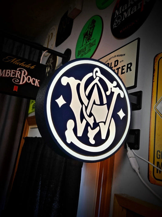 Smith And Wesson Firearms -  13”  Pub Style Dual Side Light Up LED Sign S&W