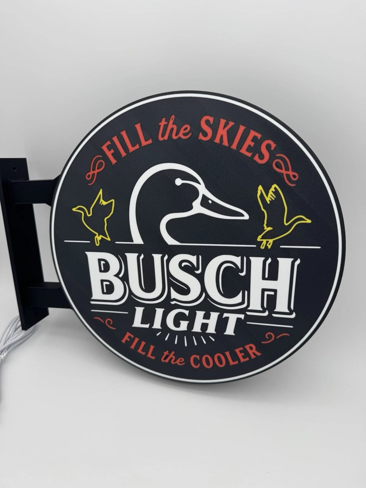 Busch Lite Ducks Unlimited 13”  Pub Style Dual Side Light Up LED Sign Bar Garage