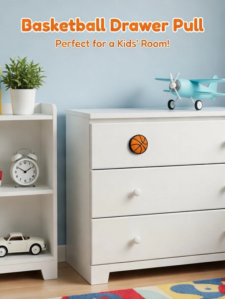 Kids Basketball Drawer Pull Dresser Cabinet Knob Play Room Nursery Bedroom Decor
