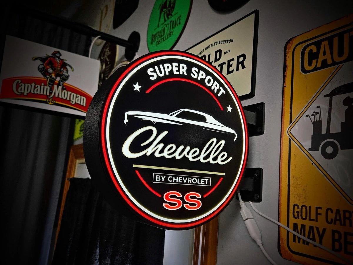 Chevrolet Chevelle- 13”  Pub Style Dual Side Light Up LED Sign Pub Bar Chevy