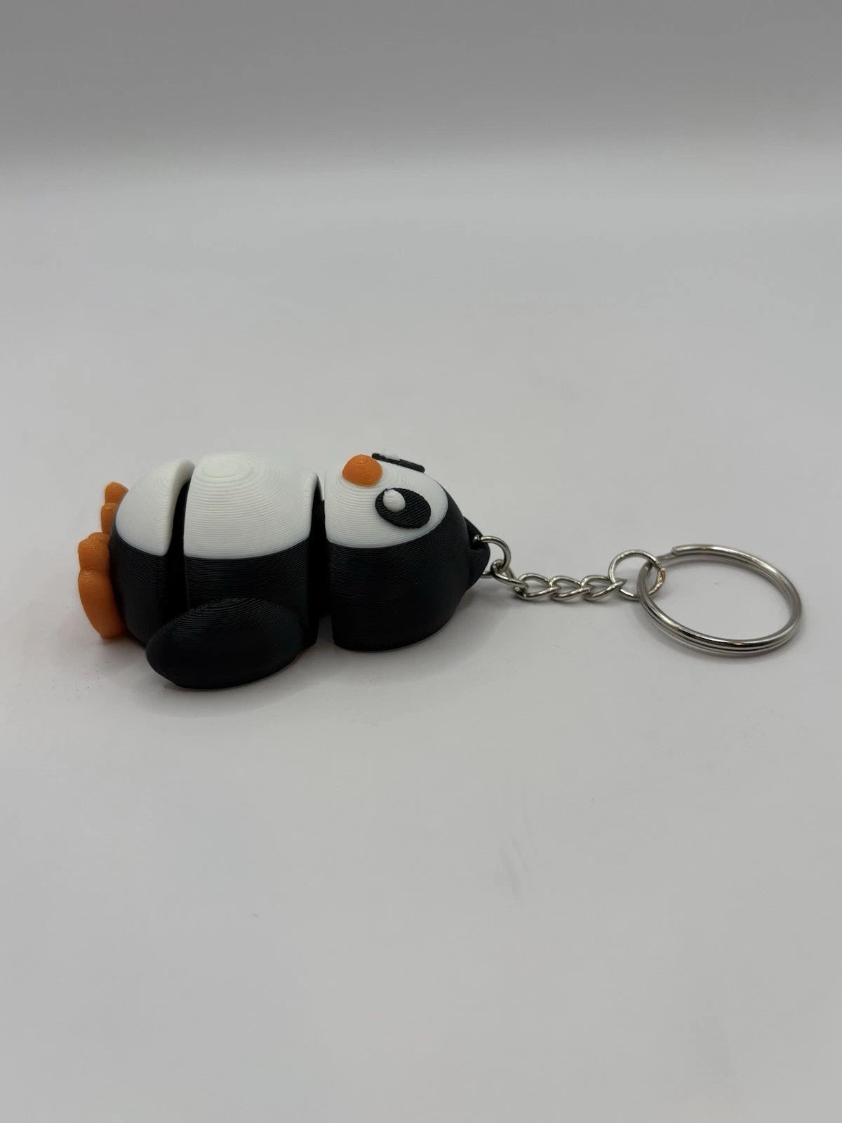 Black/White Penguin Fidget Keychain