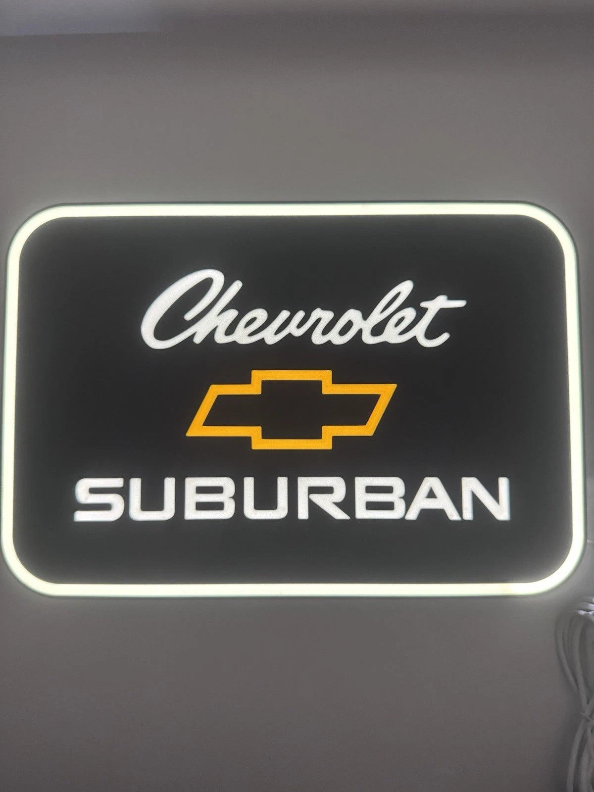 Chevrolet Chevy Suburban - Light Up LED Sign Gold - Corvette Silverado Camero