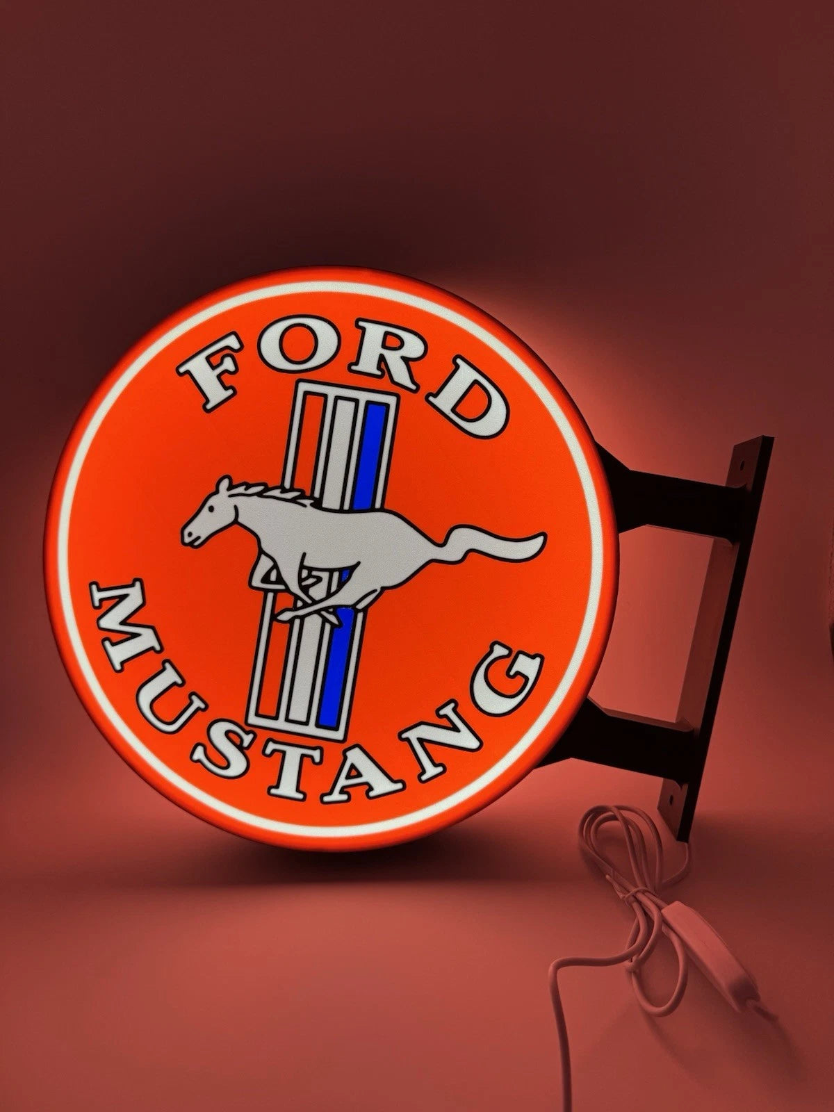 Ford Mustang  13”  Pub Style Dual Side Light Up LED Sign Garage Mancave Pub