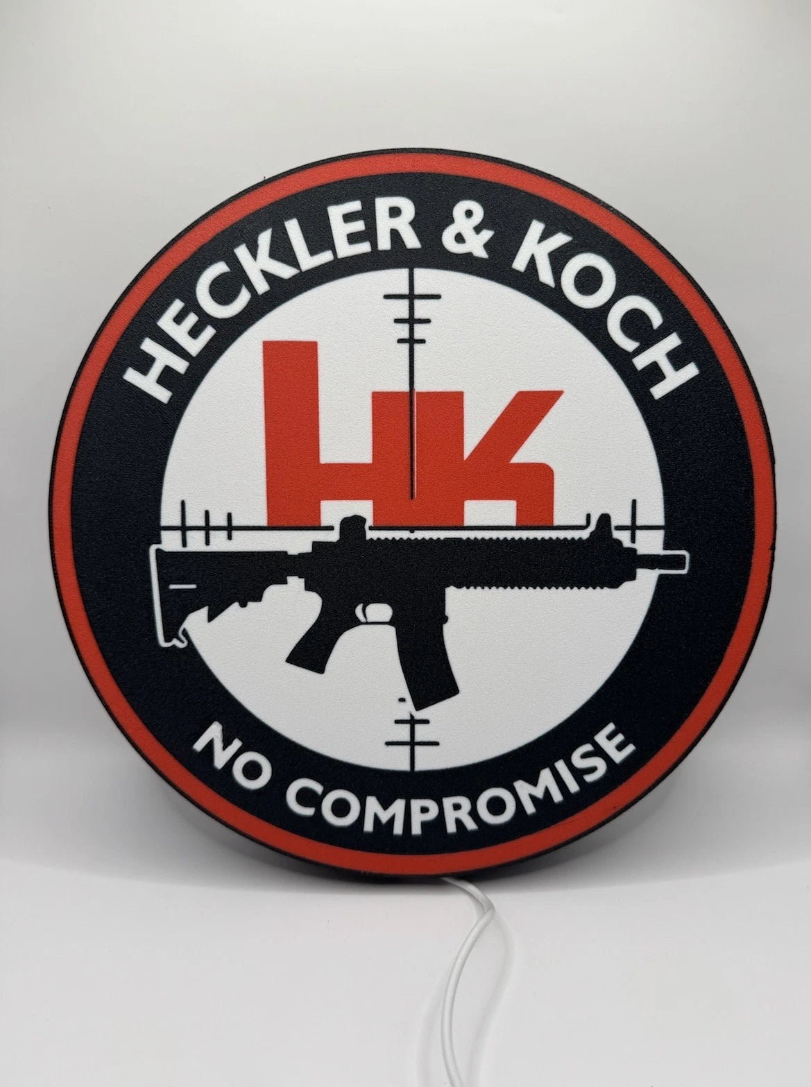 Heckler & Koch - No Compromise Light Up LED Neon Sign - H&K Shooting Rifle 2a