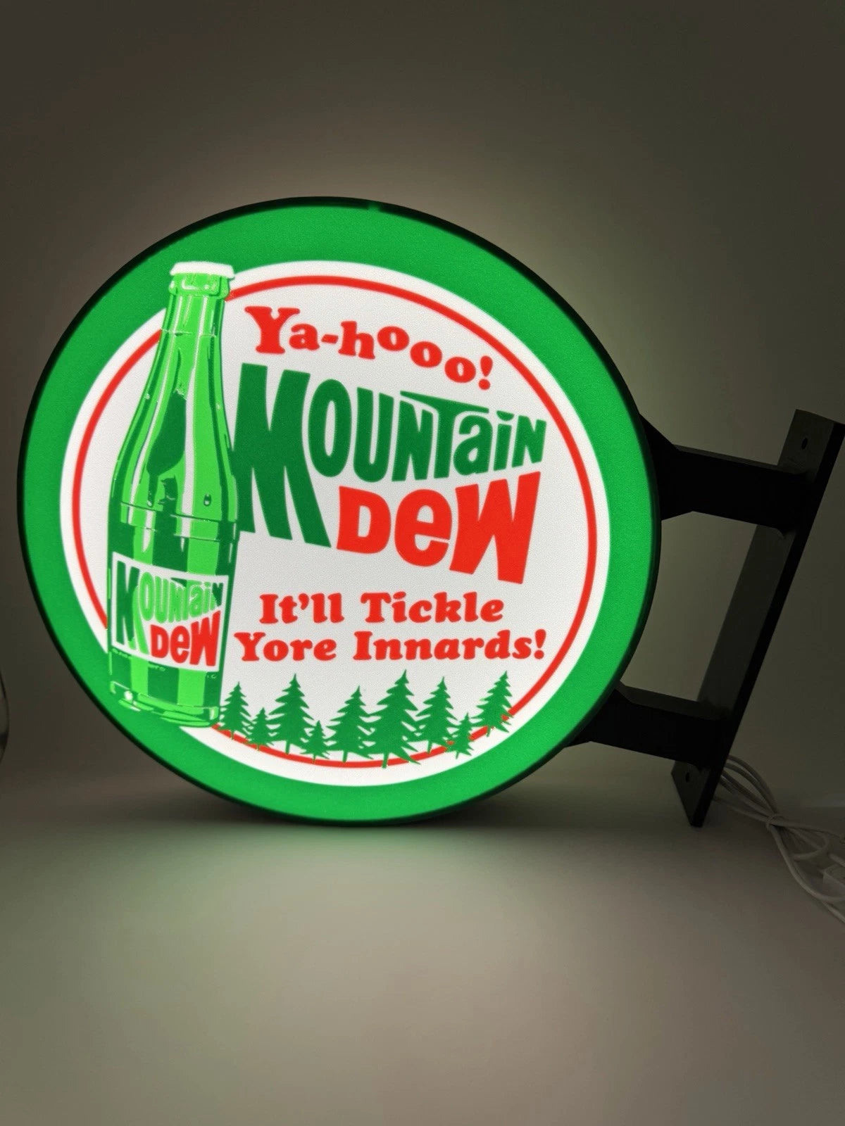 Mountain Dew - 13”  Pub Style Dual Side Light Up LED Sign Pub Bar Mancave Soda
