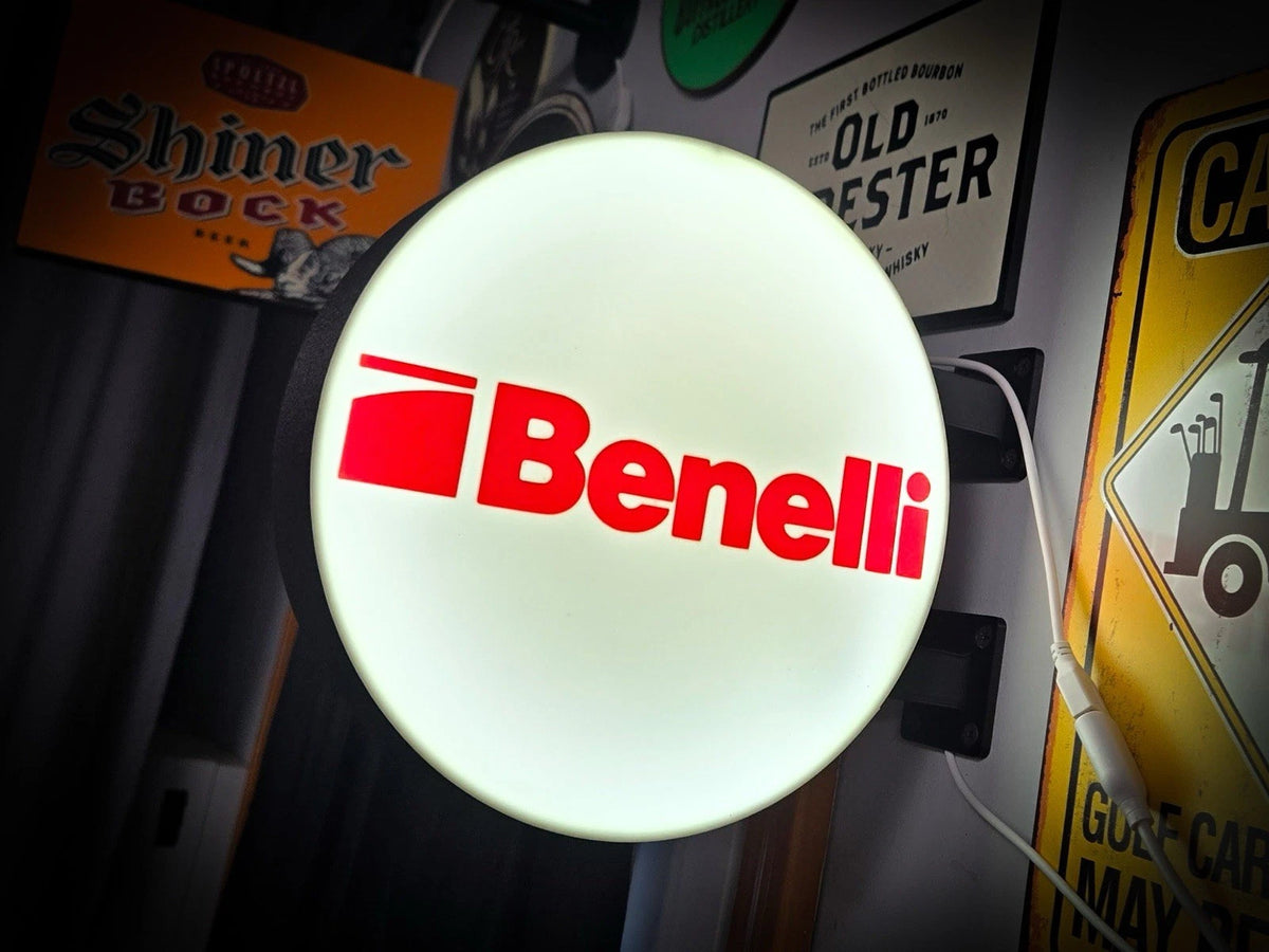 Benelli Firearms 13”  Pub Style Dual Side Light Up LED Sign Pub Bar Mancave