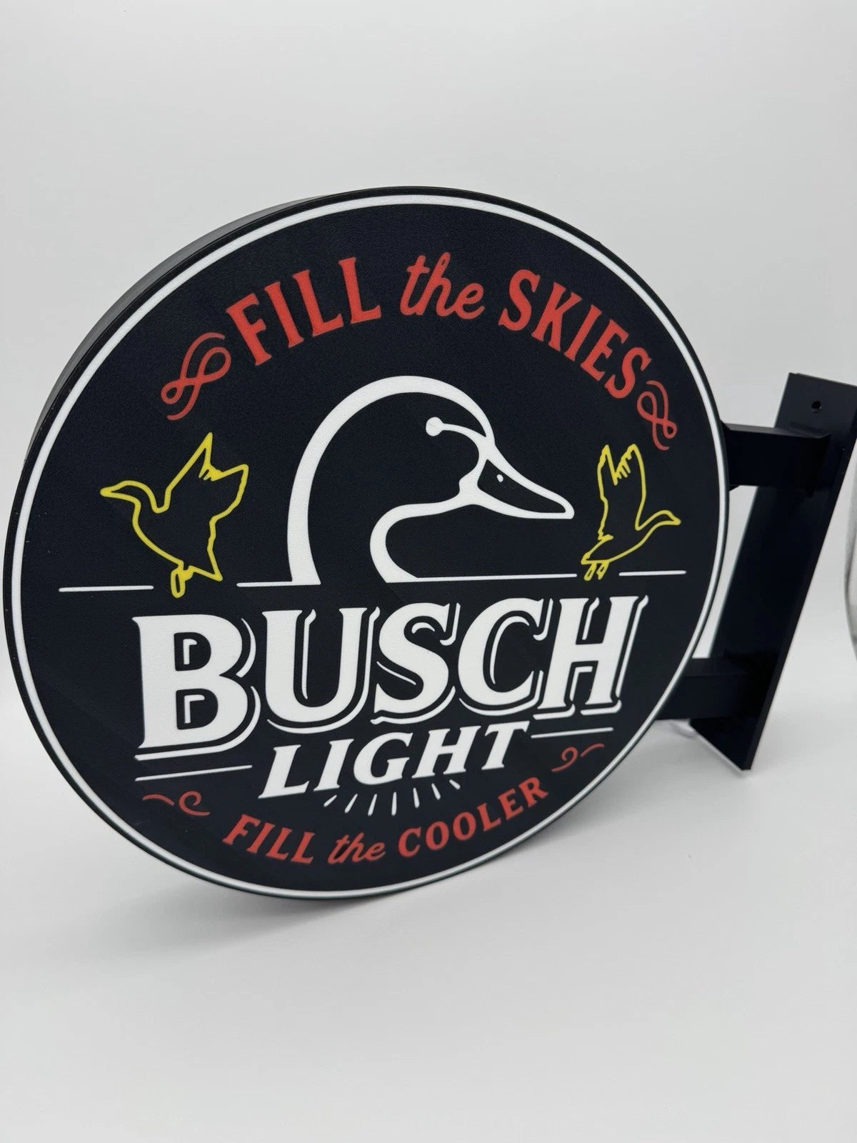 Busch Lite Ducks Unlimited 13”  Pub Style Dual Side Light Up LED Sign Bar Garage