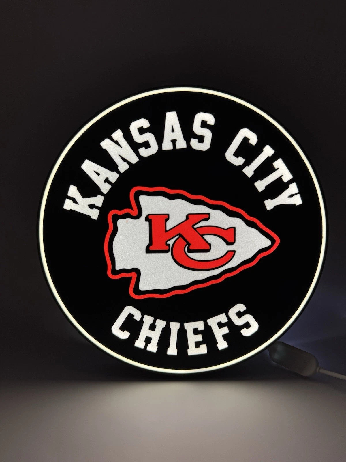 Kansas City Chiefs Light Up LED Neon Sign for Man Cave With USB Power Cord