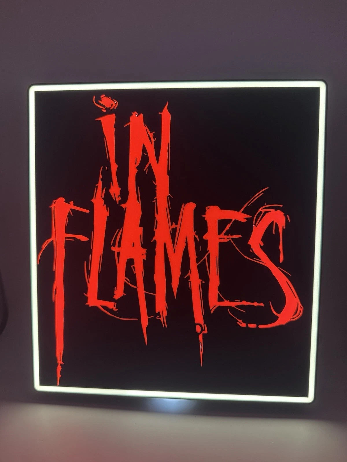 In Flames Metal Rock Band LED Neon Light Up Sign With USB Power Cord