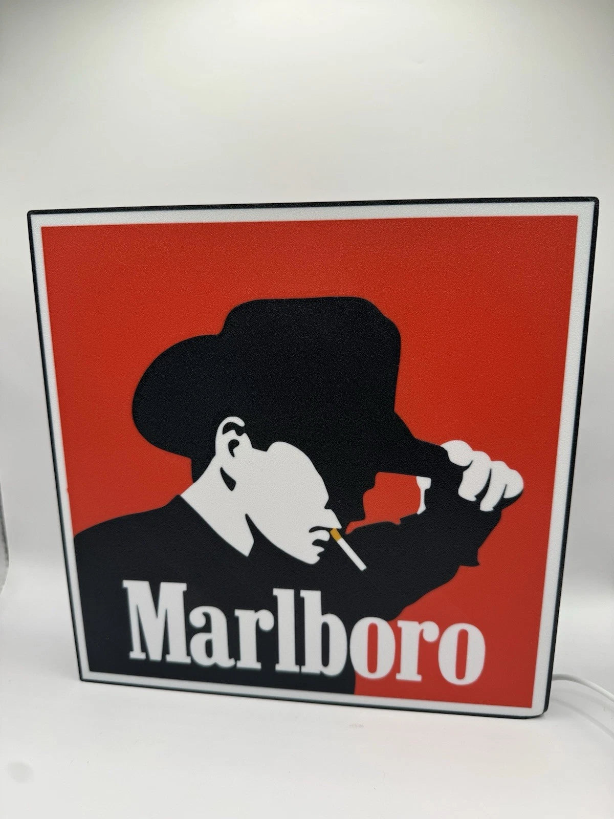 Marlboro Man -  Light Up LED Sign - Cowboy Reds Zippo Ashtray Lighter Rolling