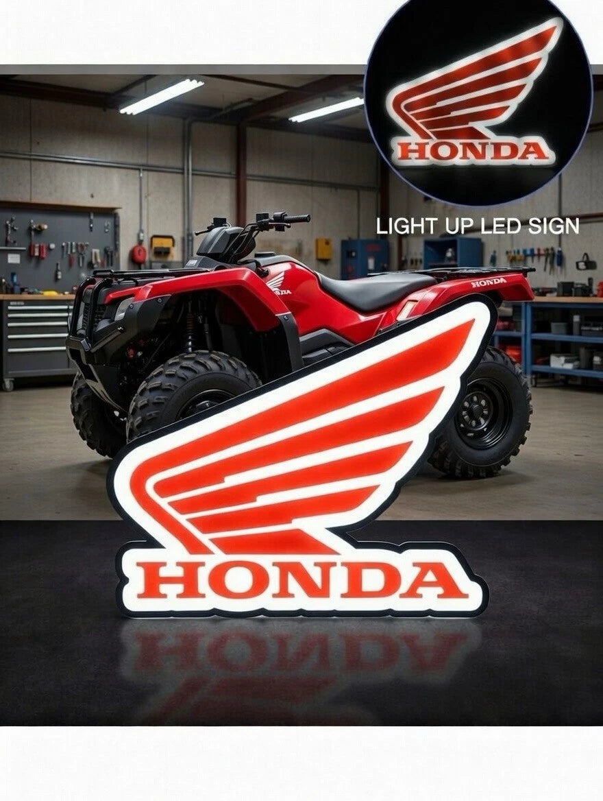 Honda Motorsports Light Up LED Neon Sign ATV UTV Motorcycle Motocross