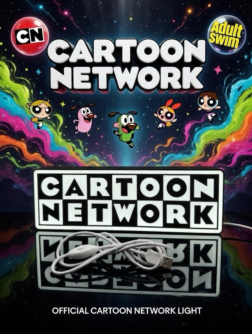 Cartoon Network -  Light Up LED Sign With USB Plug - 90s Retro NEW