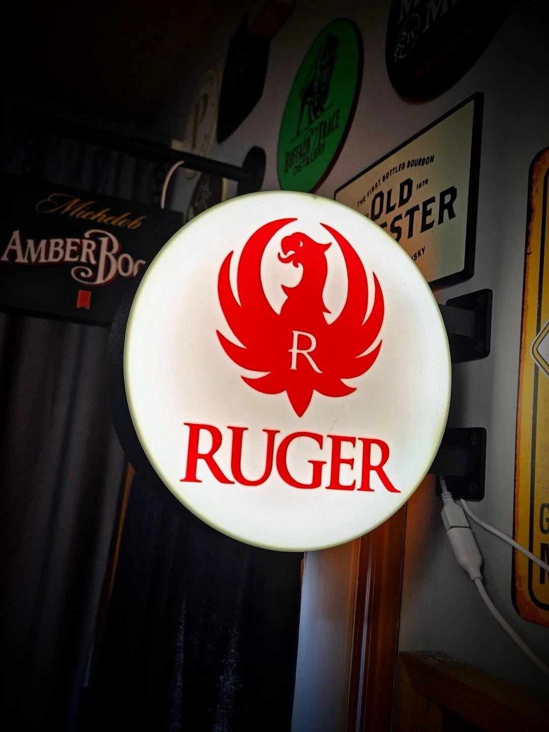 Ruger Firearms - 13”  Pub Style Dual Side Light Up LED Sign Pub Bar Mancave