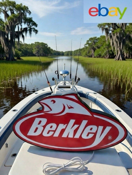 Berkley Fishing Light Up LED Neon Sign Bass Crappie Walleye Salmon Perch