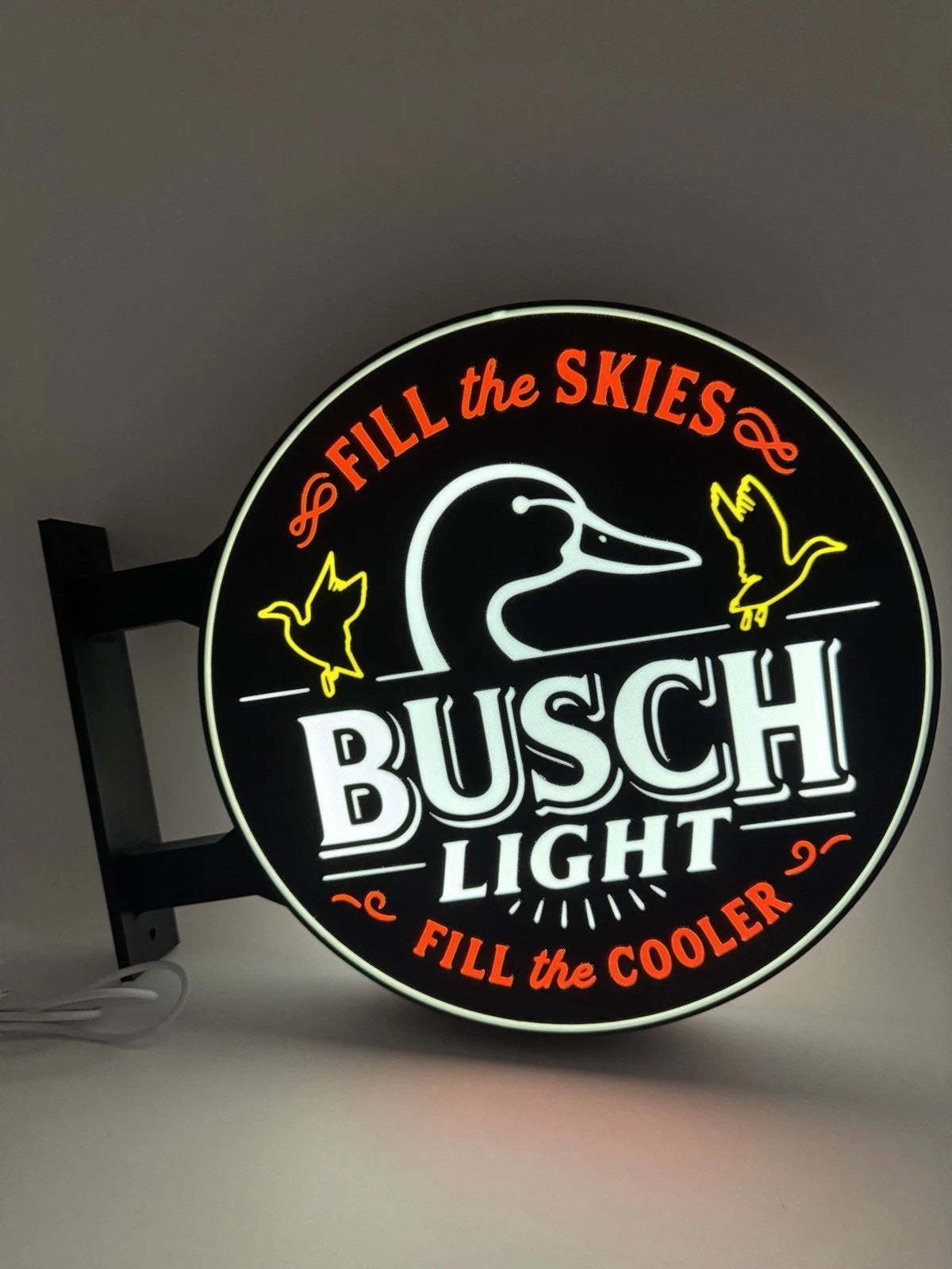 Busch Lite Ducks Unlimited 13”  Pub Style Dual Side Light Up LED Sign Bar Garage