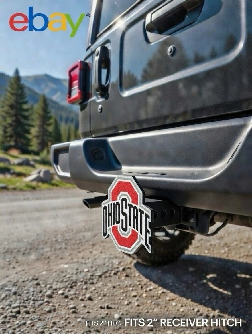 Ohio State Hitch Receiver Cover – Fits 2” Receiver – College Football NCAA OSU