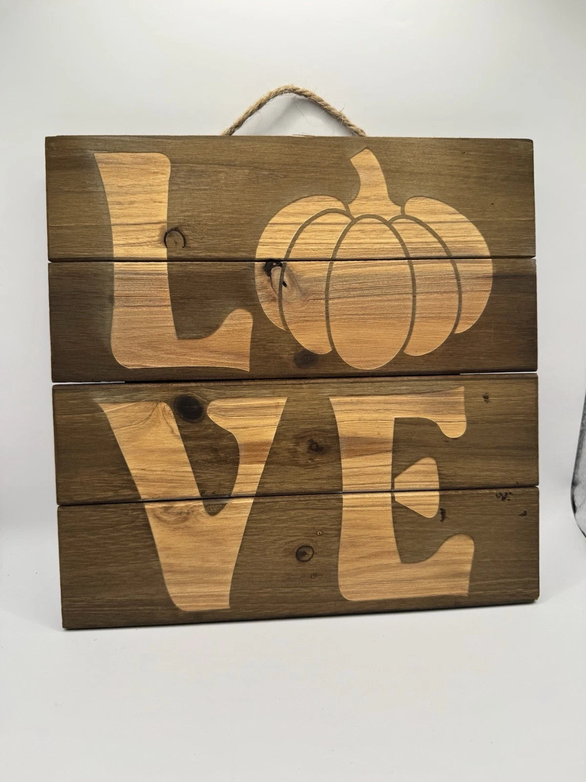 Cute Rustic Wood Sign - Fall Decoration - Pumpkins Love - Hand Made