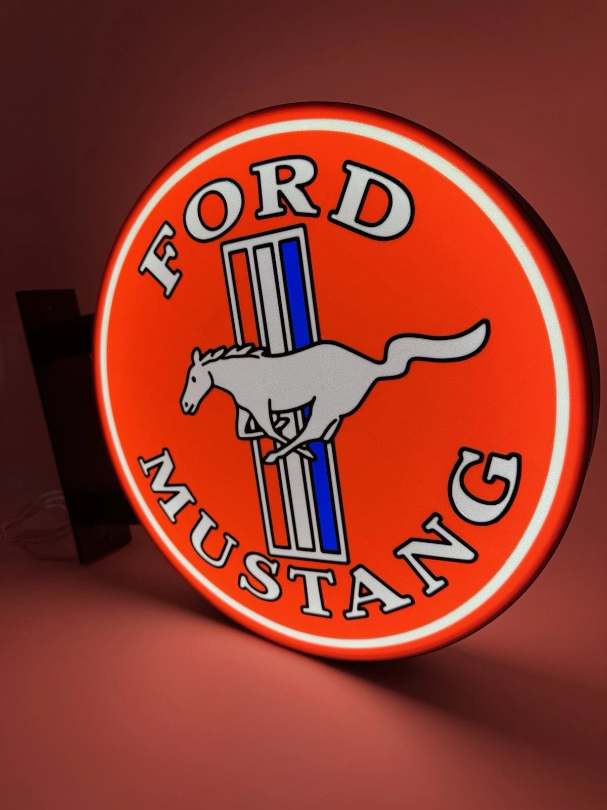 Ford Mustang  13”  Pub Style Dual Side Light Up LED Sign Garage Mancave Pub