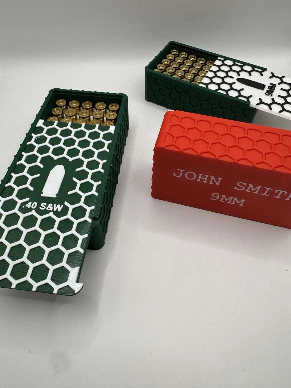 Custom 9mm Ammo Box Storage Case 50 Round with Custom Name Or Message On Back