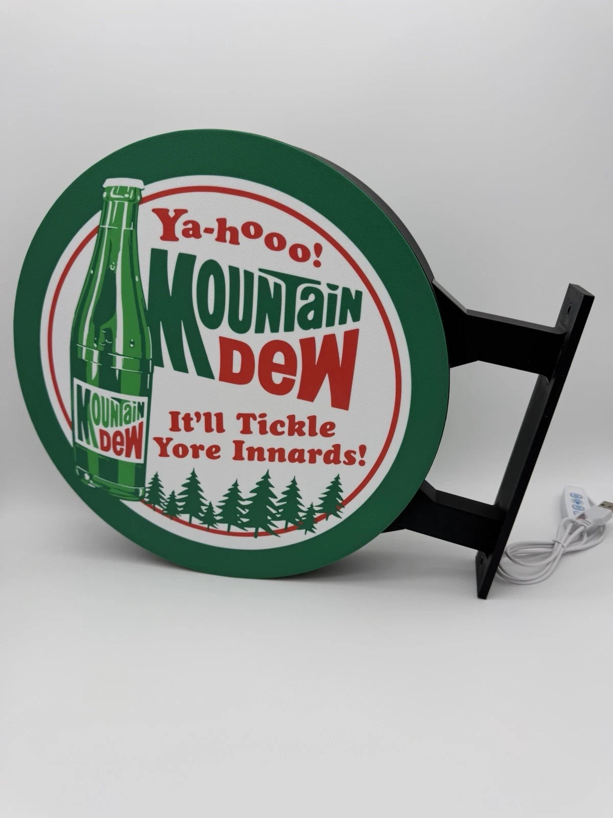 Mountain Dew - 13”  Pub Style Dual Side Light Up LED Sign Pub Bar Mancave Soda