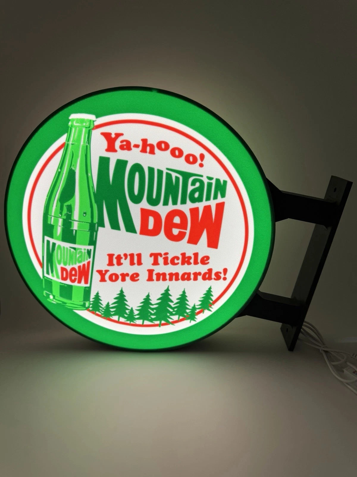 Mountain Dew - 13”  Pub Style Dual Side Light Up LED Sign Pub Bar Mancave Soda