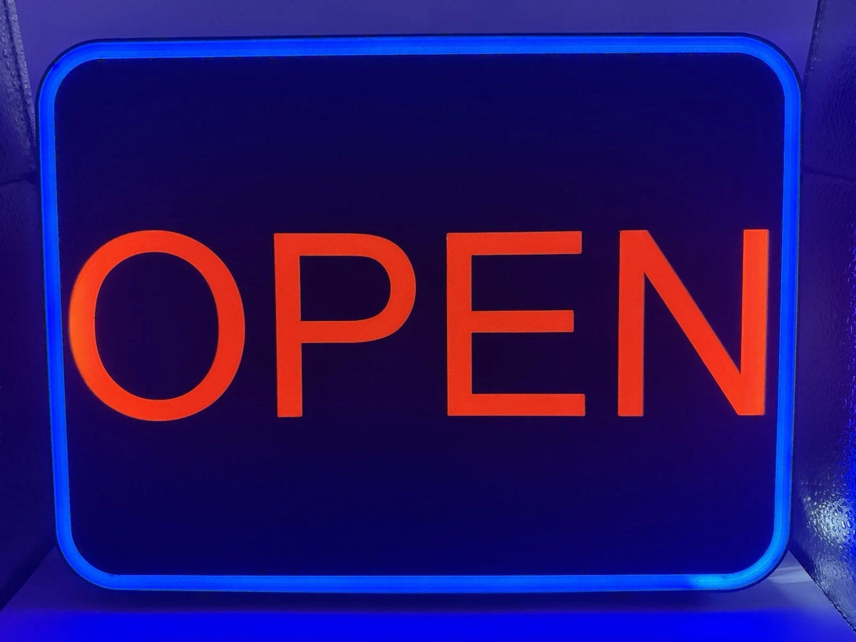 LED Business “OPEN” Sign – 13.5” x 10” Inch With USB Power Cord