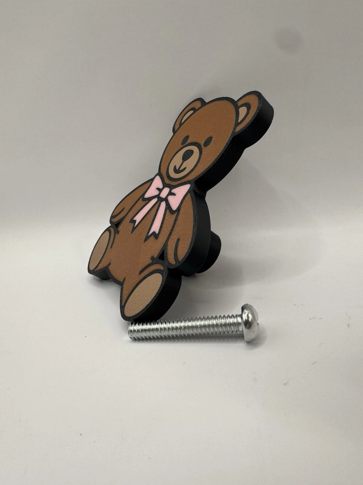 Kids Pink Teddy Bear Drawer Pull Dresser Cabinet Knob Play Room Nursery Bedroom