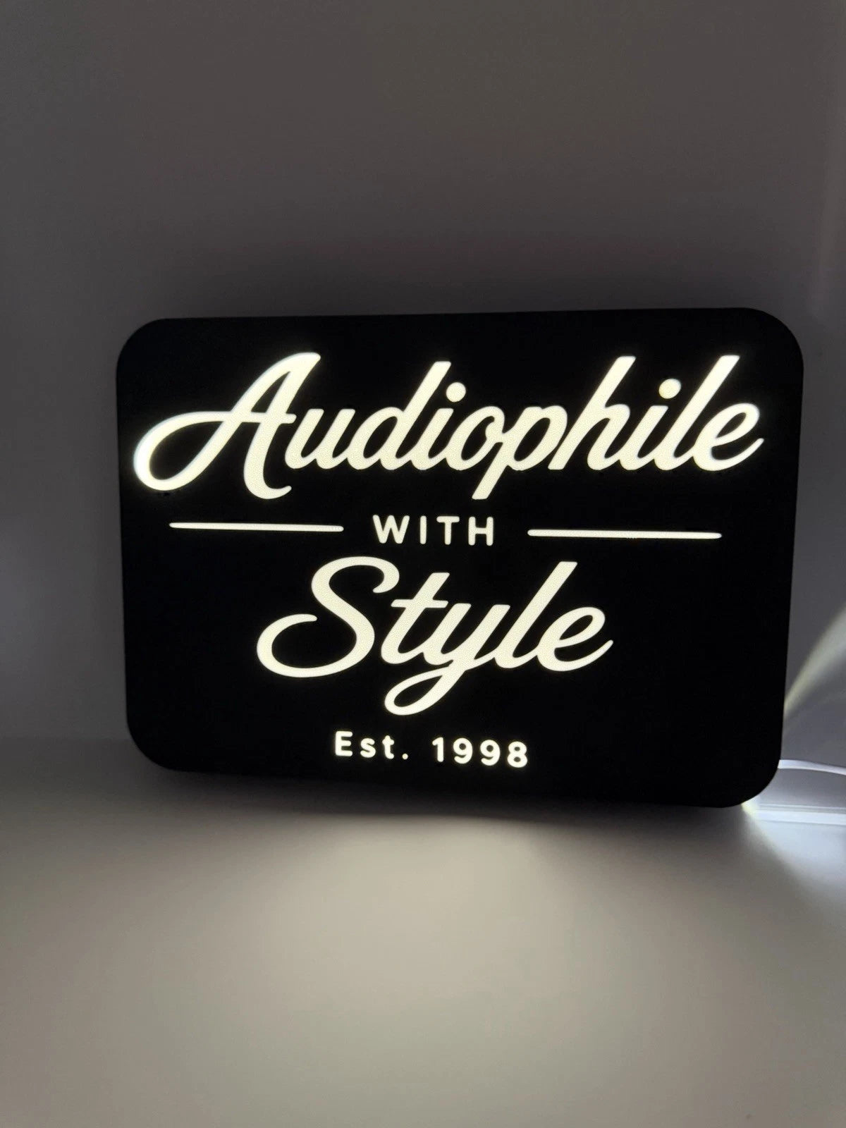 Audiophile With Style -  Light Up LED Sign With USB Plug Audio Stereo Amp Record