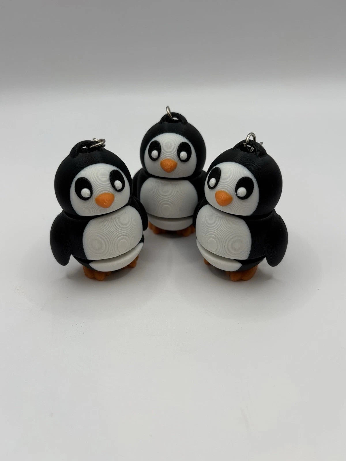 Black/White Penguin Fidget Keychain