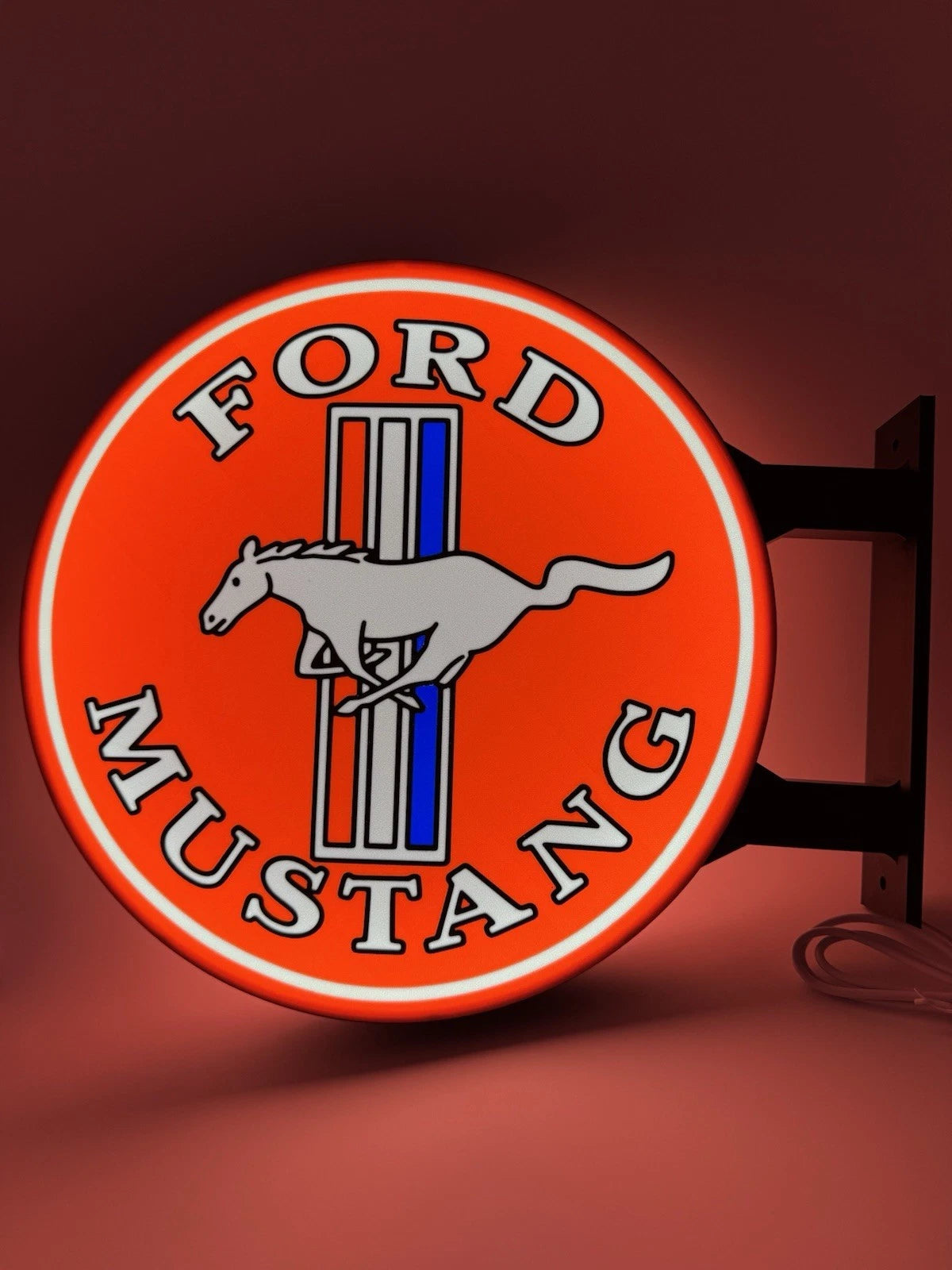 Ford Mustang  13”  Pub Style Dual Side Light Up LED Sign Garage Mancave Pub