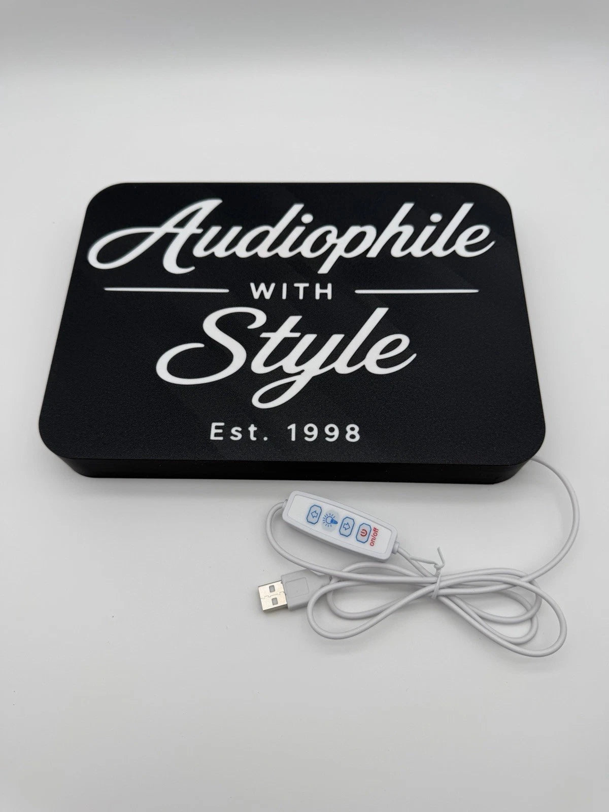 Audiophile With Style -  Light Up LED Sign With USB Plug Audio Stereo Amp Record