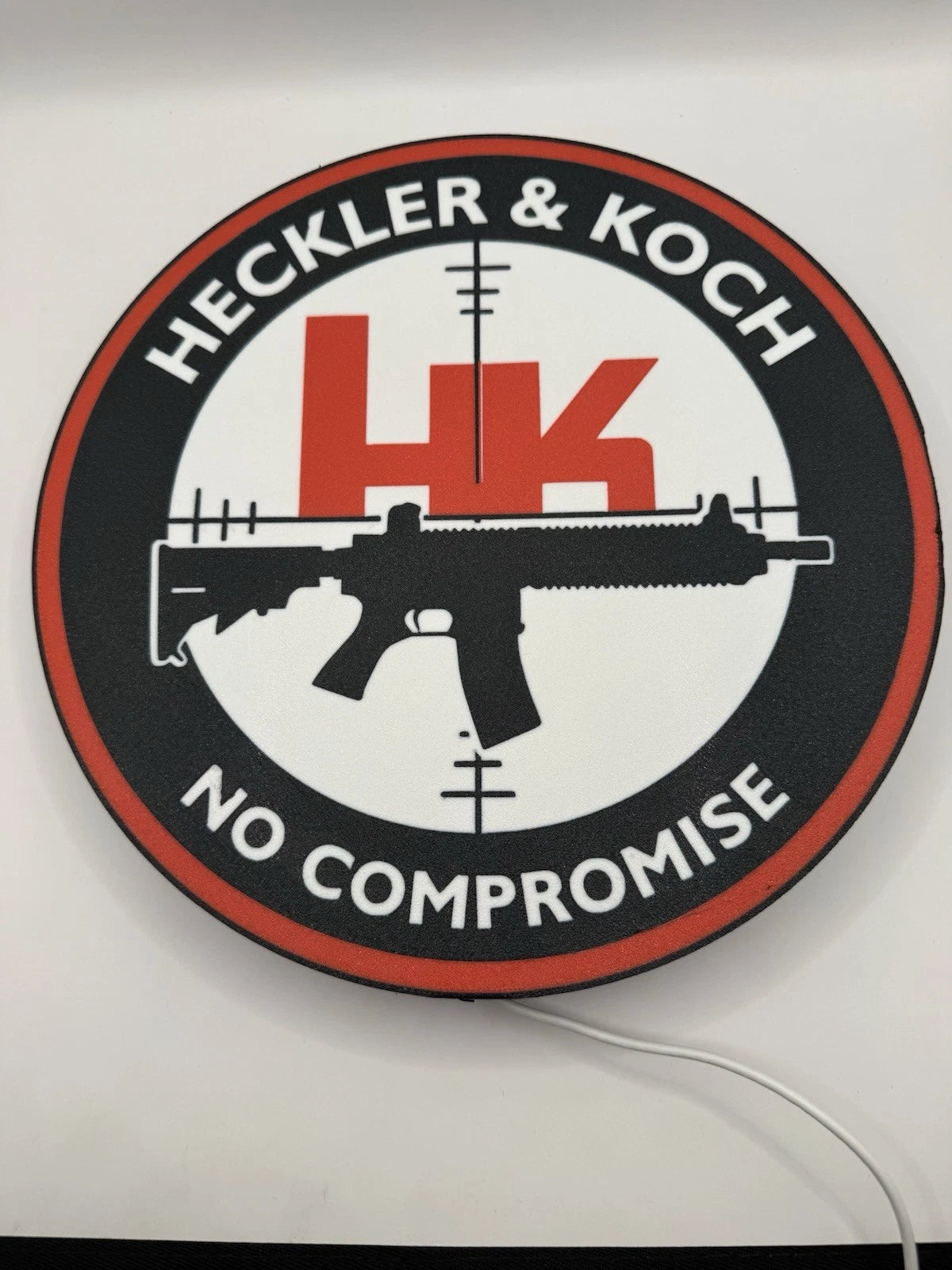 Heckler & Koch - No Compromise Light Up LED Neon Sign - H&K Shooting Rifle 2a