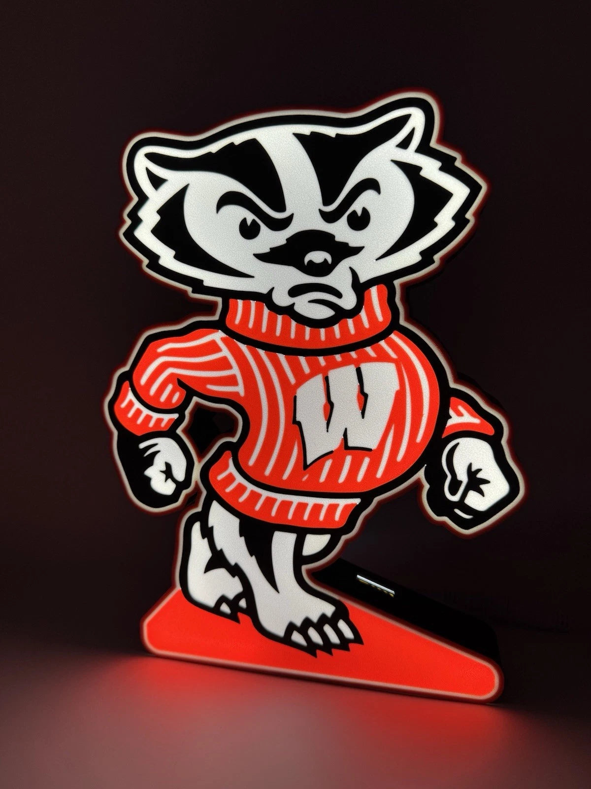 Bucky Badger Wisconsin Badgers - Light Up LED Sign