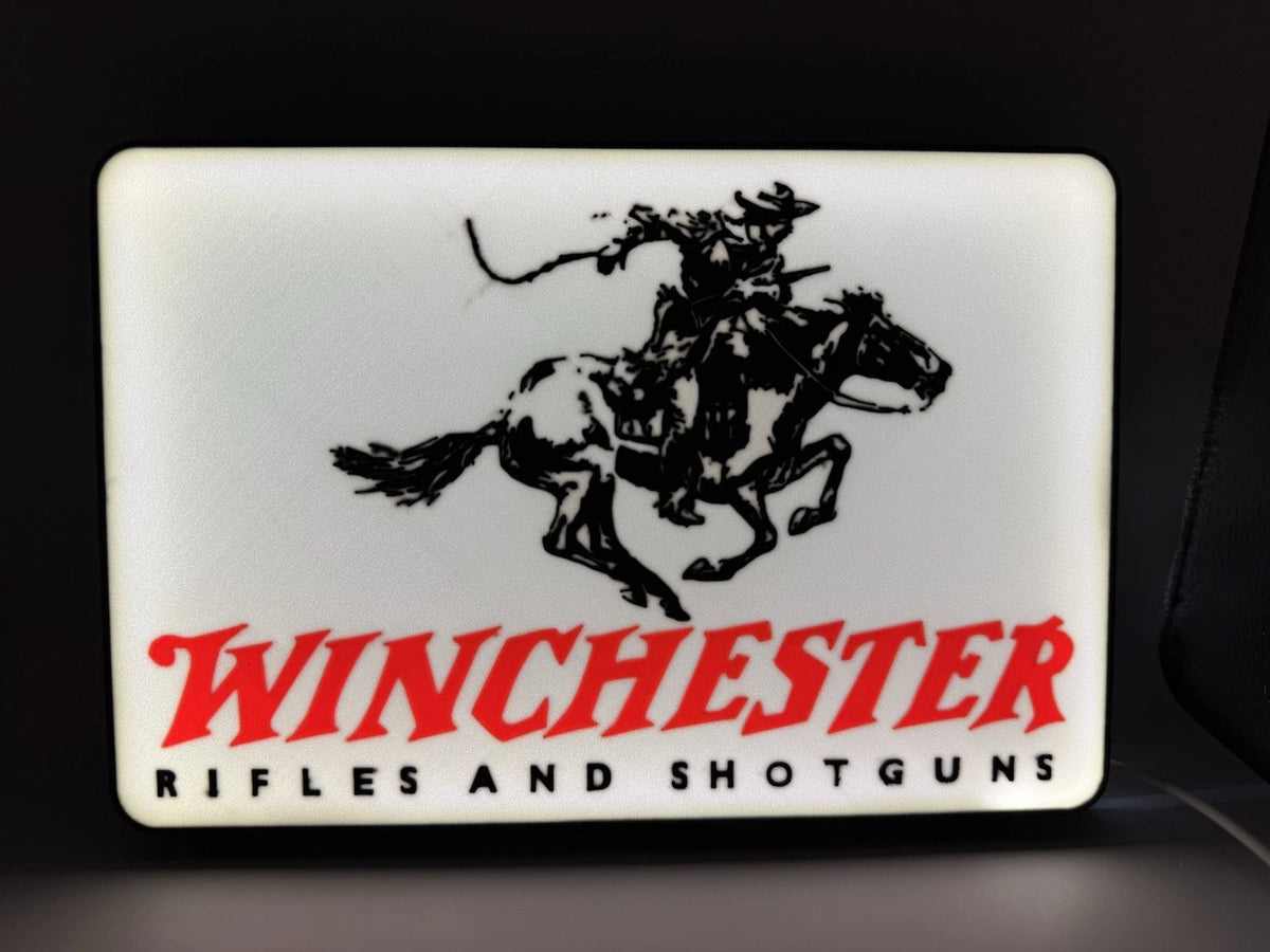 Winchester Firearms Light Up LED Neon Sign w/ USB - Rifles Shotguns Reloading