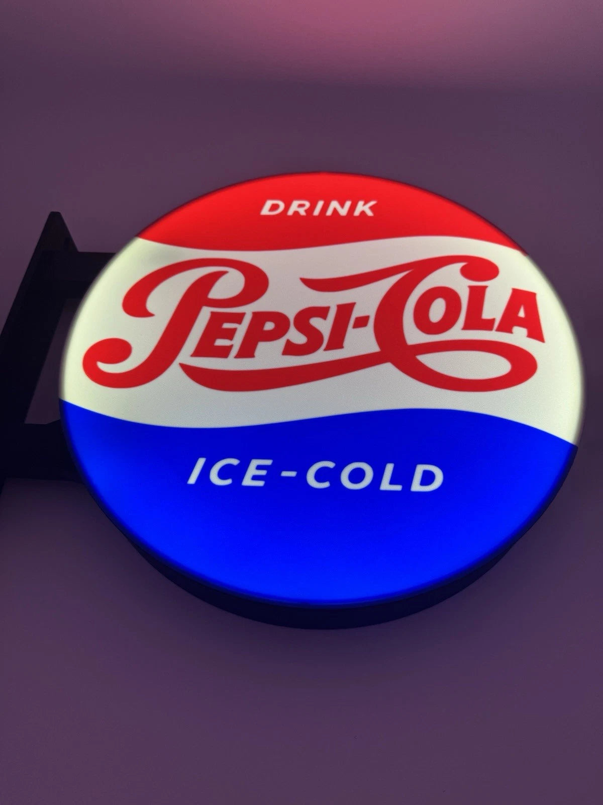 Pepsi Cola Pub Style Dual Side Light Up LED Sign Bar Man Cave Wall Decor