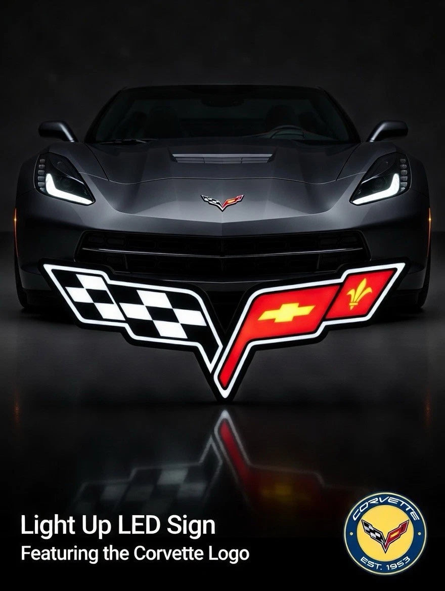Corvette Chevrolet Chevy 10" Light Up LED Sign C7 C6 Z06 LT1
