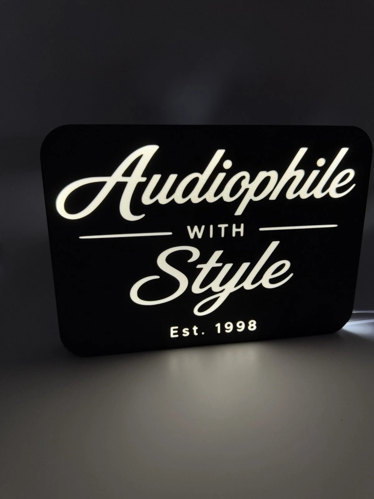 Audiophile With Style -  Light Up LED Sign With USB Plug Audio Stereo Amp Record