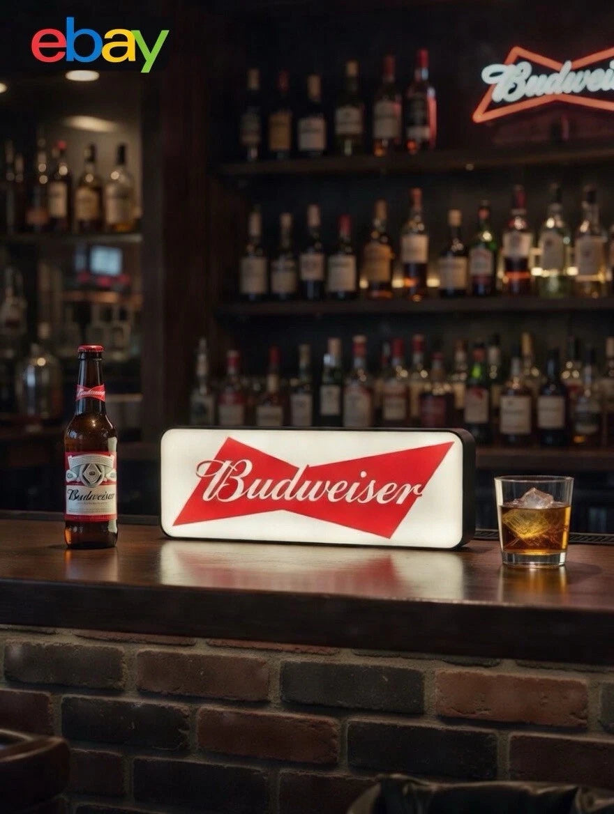 Budweiser Beer - Light Up LED Neon Sign Man Cave Bar Decor Brew