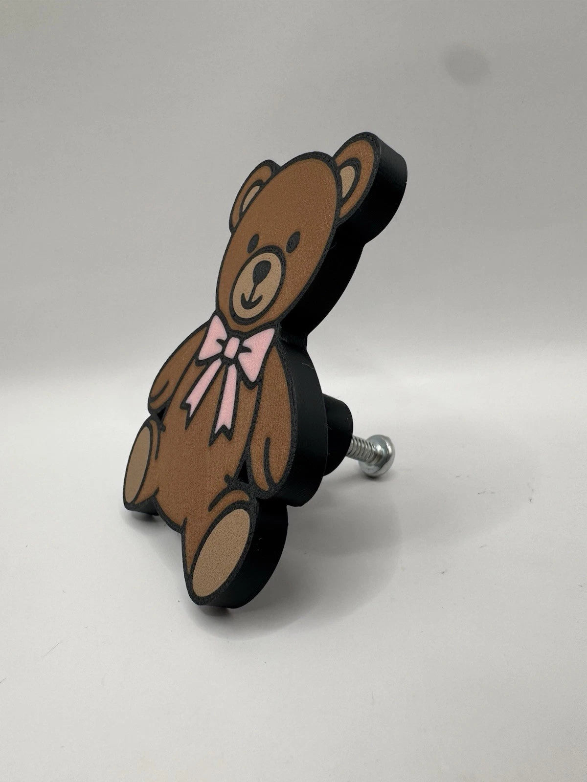Kids Pink Teddy Bear Drawer Pull Dresser Cabinet Knob Play Room Nursery Bedroom
