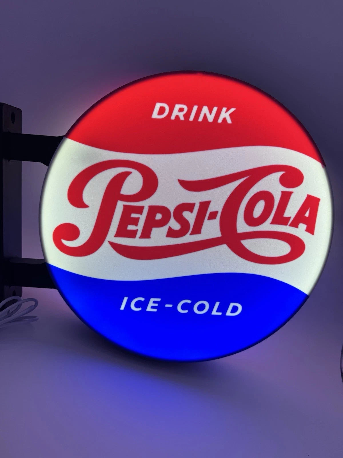 Pepsi Cola Pub Style Dual Side Light Up LED Sign Bar Man Cave Wall Decor