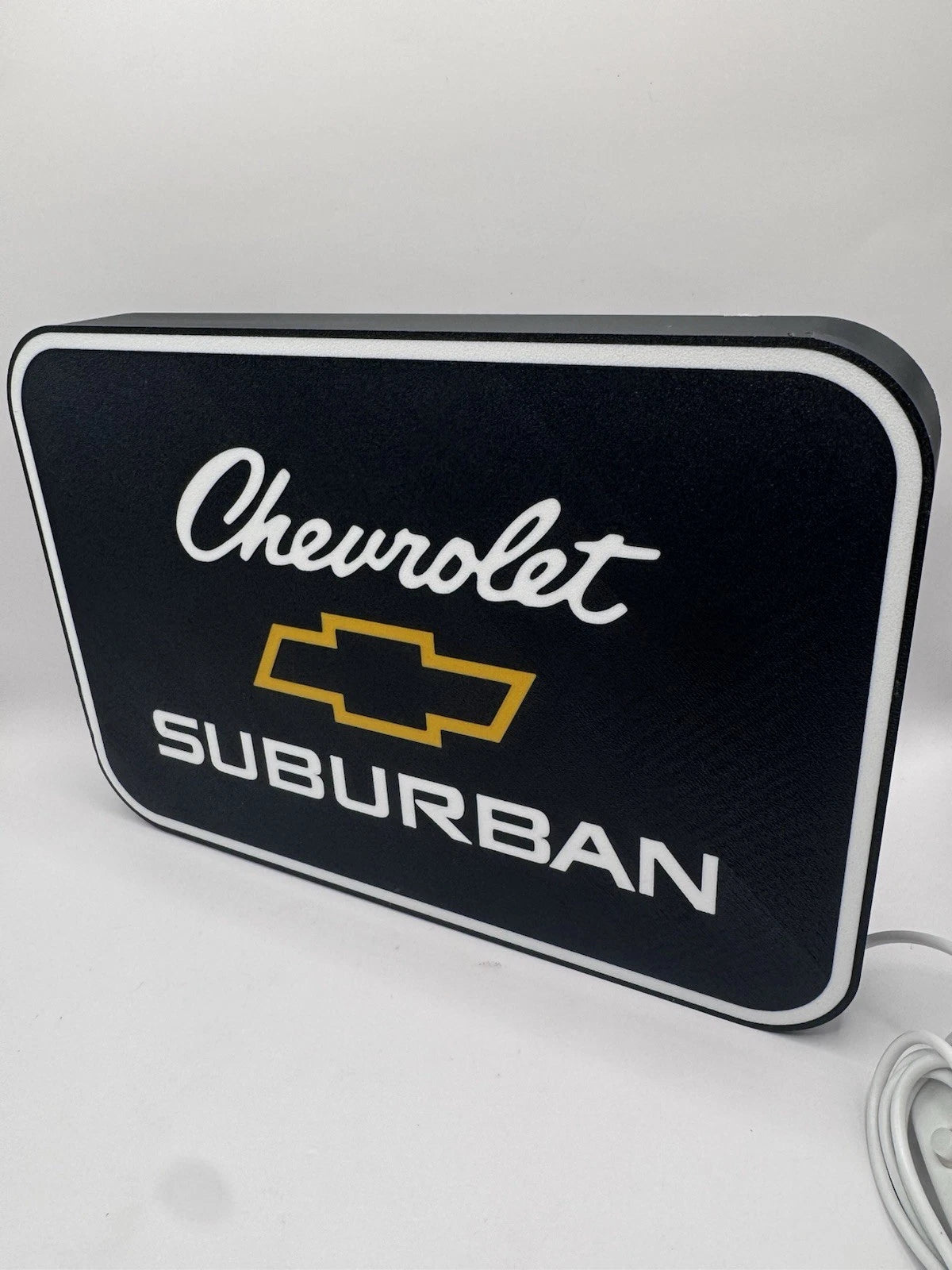 Chevrolet Chevy Suburban - Light Up LED Sign Gold - Corvette Silverado Camero