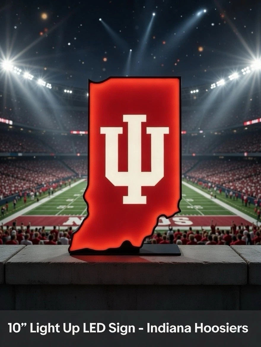 Indiana University IU Hoosiers Light Up LED Neon Sign Football College Sports