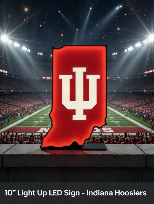 Indiana University IU Hoosiers Light Up LED Neon Sign Football College Sports