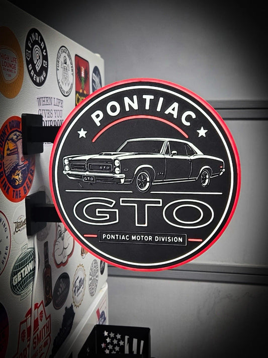 Pontiac GTO 13”  Pub Style Dual Side Light Up LED Sign Pub Bar Mancave