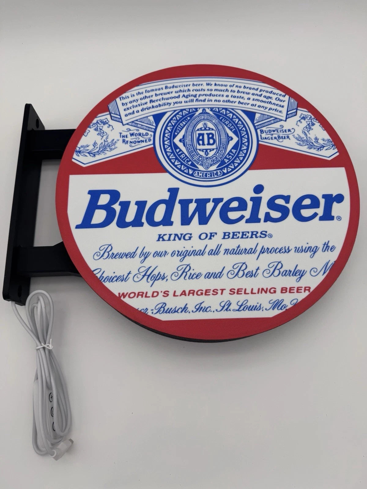Budweiser Beer - 13”  Pub Style Dual Side Light Up LED Sign Pub Bar Mancave