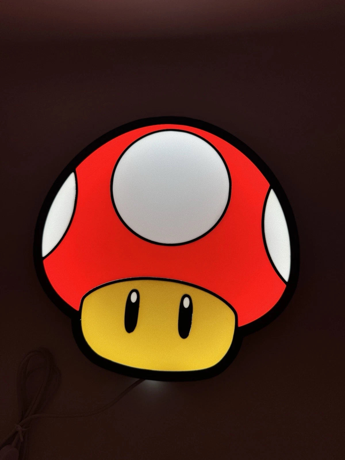 Mario Mushroom -  Light Up LED Sign With USB Plug - 90s Retro Nintendo